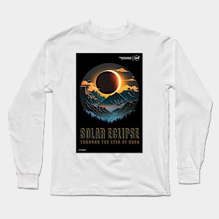 Solar Eclipse Over Mountains 2023 Michael Lentz Long Sleeve T-Shirt